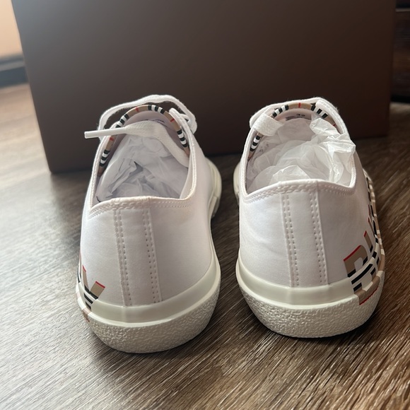 Icon Stripe Logo Print Cotton Gabardine children Sneakers - Picture 5 of 7